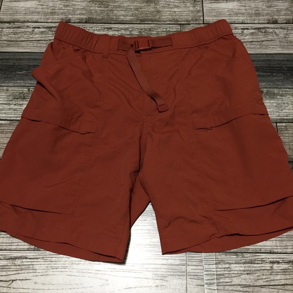 Uniqlo Geared Shorts Men's M Burnt Orange Belted Cargo Hiking Utility (Inseam 8) - Picture 5 of 8